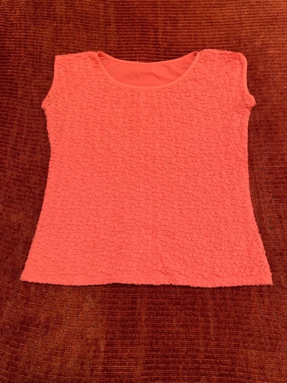 Orange Floral Cap Sleeve Top